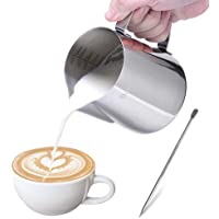 Los mejores  - Jarra de leche de acero inoxidable- 600 ml jarra leche barista Jarra de espuma de acero inoxidable 304 taza de café de…